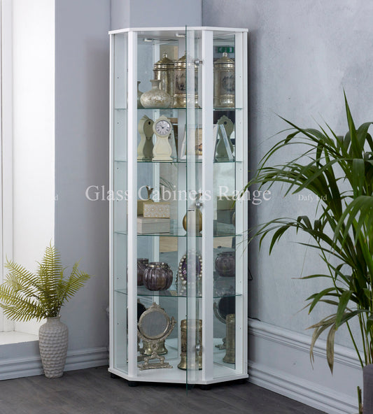Lily - Corner display cabinet (White)